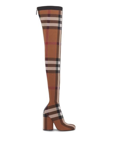 burberry stud detail leather knee-high boots|burberry thigh high boots.